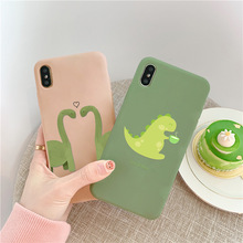 GYKZ Cute Dinosaur Couple Cases For iPhone XS MAX XR X 7 8 6 6s Plus Soft Silicone Phone Cover For iPhone XR Animal Pattern Capa 2024 - buy cheap