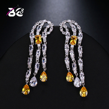 Be 8 2018 Shiny Crystal Stone Water Shape Long Drop Dangle Earrings New Design Fashion Statement Jewelry for Women Gift E465 2024 - buy cheap