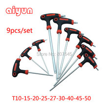 9pcs/set Long Arm Star Torx Allen Hex Key Wrench Spanner set hexagon wrench set T type 2024 - buy cheap