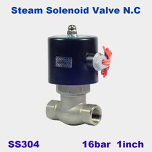 High temperature 180C 2 way water steam solenoid valve for hot water 1 inch Orifice 22mm US-25 PTFE normal close SS304 valve 2024 - buy cheap