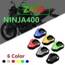 For KAWASAKI NINJA400 Z400 Logo Ninja400 Z400 Kickstand Sidestand Stand Extension Enlarger Pad for Z400 Ninja400 2018 2019 2020 2024 - buy cheap
