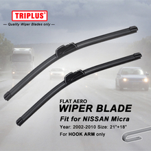 Lâmina de limpador para Nissan Micra (2002-2010) 1 conjunto de 21 "+ 18", Aero plana Feixe Brisas Frameless Wiper Blades Macia 2024 - compre barato