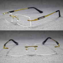 Armação de óculos de titânio óculos sem aro 2024 - compre barato