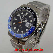40mm Parnis black dial Sapphire glass GMT date window automatic mens watch P877 2024 - buy cheap