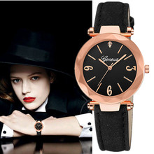 Relógio de pulso feminino quartz de marca luxuosa com pulseira de couro e strass, relógio formal para mulheres, 2019 2024 - compre barato