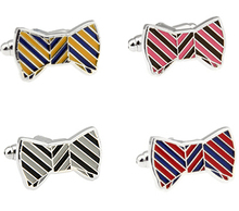 Nova Moda Chegada Abotoadura anti-oxidação do Cobre Casamento Novidade Bow Tie Estilo Por Atacado Botão de Punho Cuff Links 2024 - compre barato