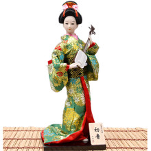 Muñeca Geisha colorida hecha a mano, muñeca con Kimono, decoración de boda, Feng Shui, figurita en miniatura, decoración japonesa Vintage para el hogar, 30cm 2024 - compra barato