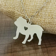 New French Bulldog Necklace Silver Color Stainless Steel English Bulldog Pendant Necklace Animal Dog Jewellery 2024 - buy cheap