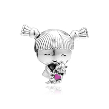 100% Genuine 925 Sterling Silver Girl with Pigtails Charm Fits Pandora Bracelets Beads for Jewelry Making Women Gift berloques 2024 - buy cheap