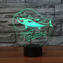 Peixe de pesca com luzes led 3d, luzes noturnas em 7 cores, interruptor remoto por toque, lâmpada de mesa, para crianças, quarto, festa, atmosfera de luz 2024 - compre barato