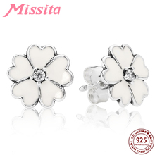 MISSITA 100% 2019 New Fashion Lucky Clover Earrings For Women Silver Jewelry Brand Wedding Stud Earrings HOT SELL Gift 2024 - buy cheap