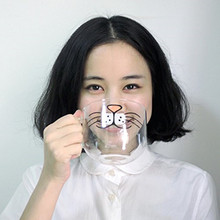 Novelty Glass Cup Cat Face Mugs Coffee Tea Milk Breakfast Mug Creative Gifts 540ml Pig mouth beard cups 2024 - buy cheap