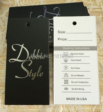 customized silver logo stamping hang tag/clothing glossy paper swing tags/garment labels/printed tags/brand 2024 - buy cheap