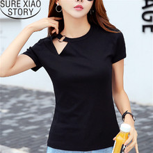 Fashion Short Sleeve Shirt Women 2021 Cotton O-Neck Solid Hollow Out Slim White Shirt Shirts Women Casual Women Tops 2297 50 2024 - buy cheap