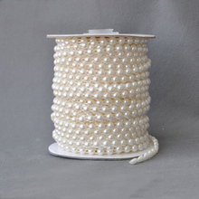 A Roll 25Meters Semicircle Artificial Pearls 6mm Bead Garland Spool Rope Cotton Thread Chain Wedding Party Decor DIY Accessories 2024 - buy cheap