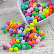 8mm 100pcs mixed Matte Fluorescent Neon Round Acrylic Seed Spacer Beads For Jewelry findings YKL0084-8 2024 - buy cheap