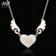 Top Quality N018 Wing Heart  Necklace Sliver Color Fashion Pendant Jewelry Made with Austria Crystal  HotSale 2024 - buy cheap