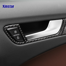 4pcs/lot Carbon fiber Sline RS car interior door handle sticker for audi A4 2024 - buy cheap