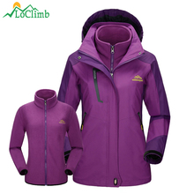 LoClimb 3 In 1 Winter Ski Jackets Women Trekking Fleece Windbreaker Sport Coats Climbing Camping Hiking Jacket Waterproof,AW122 2024 - buy cheap