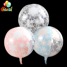 1pc Snowflake Clear 4D balloon Christmas Helium Balloons Birthday Party decoration showe kids toy Happy New Year Party Supplies 2024 - buy cheap