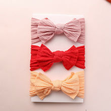 1PC Baby Girl Solid Nylon Headband Ribbon Elastic Headdress Kids Hair Band Newborn Bow 2024 - buy cheap