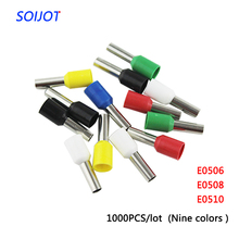 1000PCS/lot E0506 E0508 E0510 Tube insulating Insulated terminals 0.5MM2 Cable Wire Connector   Crimp Terminal VE0506 VE0508 2024 - buy cheap