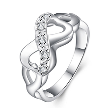 Женское кольцо с серебряным покрытием 925 пробы, обручальные романтические парные ювелирные кольца для выпускного вечера, оптовая продажа, 2019 2024 - купить недорого