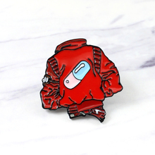 New handsome red denim jacket coat loose brooch back bandage pattern brooch fashion backpack cartoon pendant jewelry 2024 - buy cheap