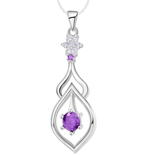 fashion leaf purple zircon silver plated Necklace New Sale silver necklaces & pendants /RJJZTBOO FBTPBBXV 2024 - buy cheap