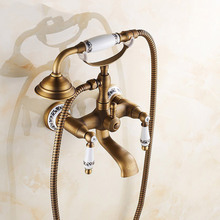 Grifo de ducha de cobre antiguo europeo, accesorio de ducha de lluvia, sin agua, teléfonos de cerámica, 8069 2024 - compra barato
