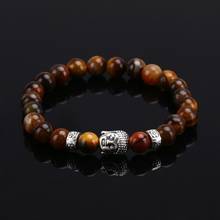 Tiger Eye Black Lava Stone Buddha Beads Bracelets Bangles Charm Natural Stone Charm  Bracelets For Women/ Men Jewelry pulseiras 2024 - buy cheap
