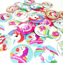 10pcs Unicorn Cloth badge Rainbow Horse Button Round brooch Pin for Wedding Bachelorette Party Decoration Kids Birthday gifts 2024 - buy cheap