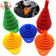 Funil de óleo de combustível para motocicleta, funil universal de silicone dobrável para óleo de combustível para honda yamaha kawasaki ducati suzuki bmw 2024 - compre barato