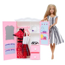 Fashion Dollhouse Furniture Wardrobe Bedroom Hangers Plastic Glasses Necklaces 10x Pink Hangers Accessoies for Barbie Doll Toys 2024 - buy cheap