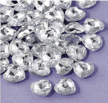 Free Shipping ! 1000 pcs / lot 12mm Acrylic Silver Heart Shape Wedding / Valentines Table favor Diamond confetti 2024 - buy cheap