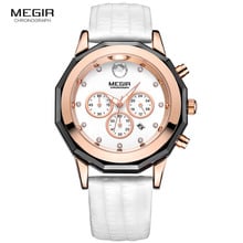 MEGIR Luxury Brand Ladies Watch Chronograph Fashion Leather Wrist Quartz Girl Watch for Women Lovers Dress Watches Clock 2042 2024 - buy cheap