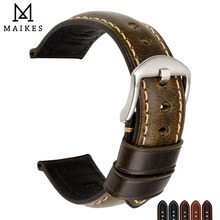 MAIKES-correa de cuero de vaca auténtico para reloj, accesorios de pulsera para Tissot fósil, 20mm, 22mm, 24mm y 26mm 2024 - compra barato