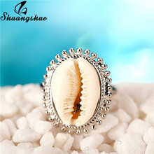 Shuangshuo Trendy Women Big Shell Ring Jewelry Accessories Sea Seashll Gothic Knuckle Rings Wedding Party 2019 Girls Jewelry 2024 - buy cheap