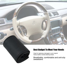 new36-38cm Car-styling Car Steering Wheel Cover Braid on the Steering Wheel Microfiber Skid-Proof Cover Entire Single Connector 2024 - buy cheap