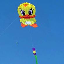 Радужный Мягкий Нейлоновый воздушный змей ripstop с одной линией, летающий большой желтый воздушный змей для детей, детские воздушные змеи 2024 - купить недорого