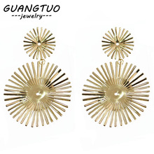 Punk Geometric Sun Flower Drop Earrings For Women Gold & Silver Color Female Metal Dangle Brincos Party Jewelry Gift EB2195 2024 - buy cheap