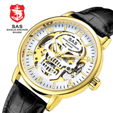 SAS Mens Relógios Mecânicos Mãos Luminosas Esqueleto Relógio De Couro Dos Homens de Negócios Do Esporte relógio de Pulso relogio masculino 2024 - compre barato