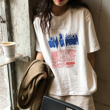YouGeMan Women Summer Clothing Korean Ulzzang Harajuku Vintage Old T-shirt Woman Casual Short Sleeve Cotton White T shirt Tops 2024 - buy cheap