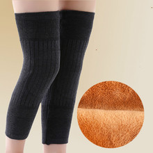 Cashmere Knee Pads Keep Warm Legs Autumn And Winter Men And Women Knee Plus Velvet Thick Wool Leggings 2024 - buy cheap