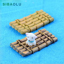 Simulation Bamboo Raft Figures Miniature Figurine Home Decoration mini fairy garden Desk Landscape Decor model Kids DIY Toy 2024 - buy cheap