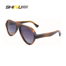 Gafas de sol polarizadas de madera para hombre y mujer, lentes de madera de bambú, estilo piloto, a la moda, todo tipo de madera, 6068 2024 - compra barato