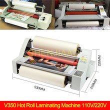 V350 Cold and Hot laminator Four Rollers Hot Roll Laminating Machine electronic temperature control Speed Adjustable 220v 2024 - buy cheap