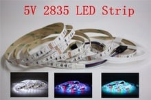 LED Strip 2835 RGB  White 5M/lot  Non waterproof Tape DC 5V TV Background Lighting DIY Decorative Lamp more brightness then 3528 2024 - buy cheap