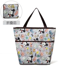 Disney waterproof Mickey printing handbags diaper bag folding zipper portable shopping tote bag supermarket storage shoulder bag 2024 - buy cheap