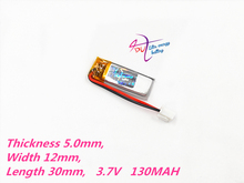 JST-Batería de polímero de litio LiPo recargable para navegador GPS de mano, 1,25mm, 2 pines, 501230, 3,7 V, 130mAh, Mp3, GPS, bluetooth 2024 - compra barato